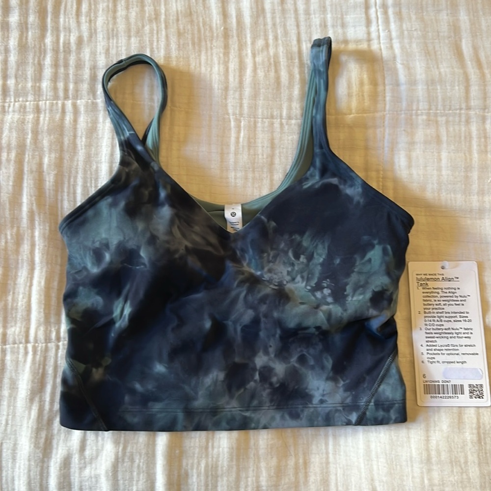 NWT | Lululemon Align Tank A/B Cup - 6 Diamond Dye Silver Blue Tidewater Teal